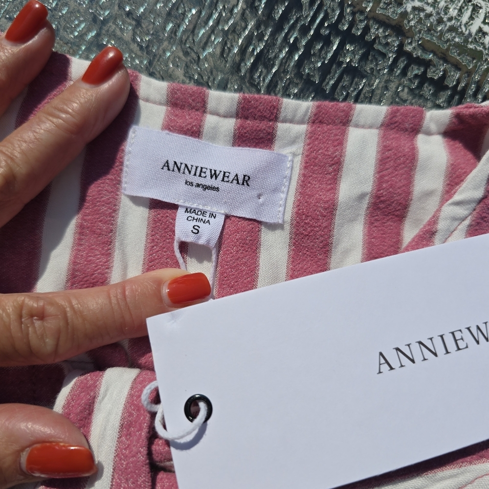 Anniewear Tied With a Bow striped babydoll dress,  size S, NWT - Picture 10 of 11
